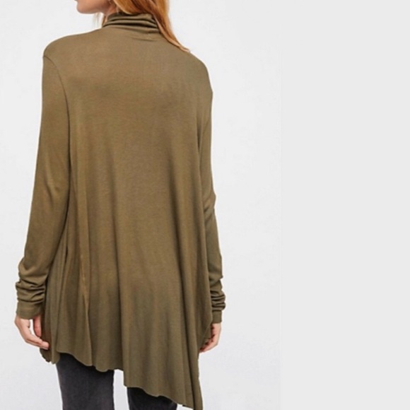 NEW FREE PEOPLE Olive Uptown Turtleneck Top SM - Picture 3 of 6